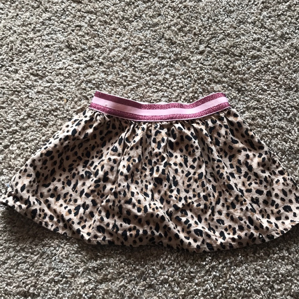 365 Kids Leopard Skirt Lined With Cream Shorts